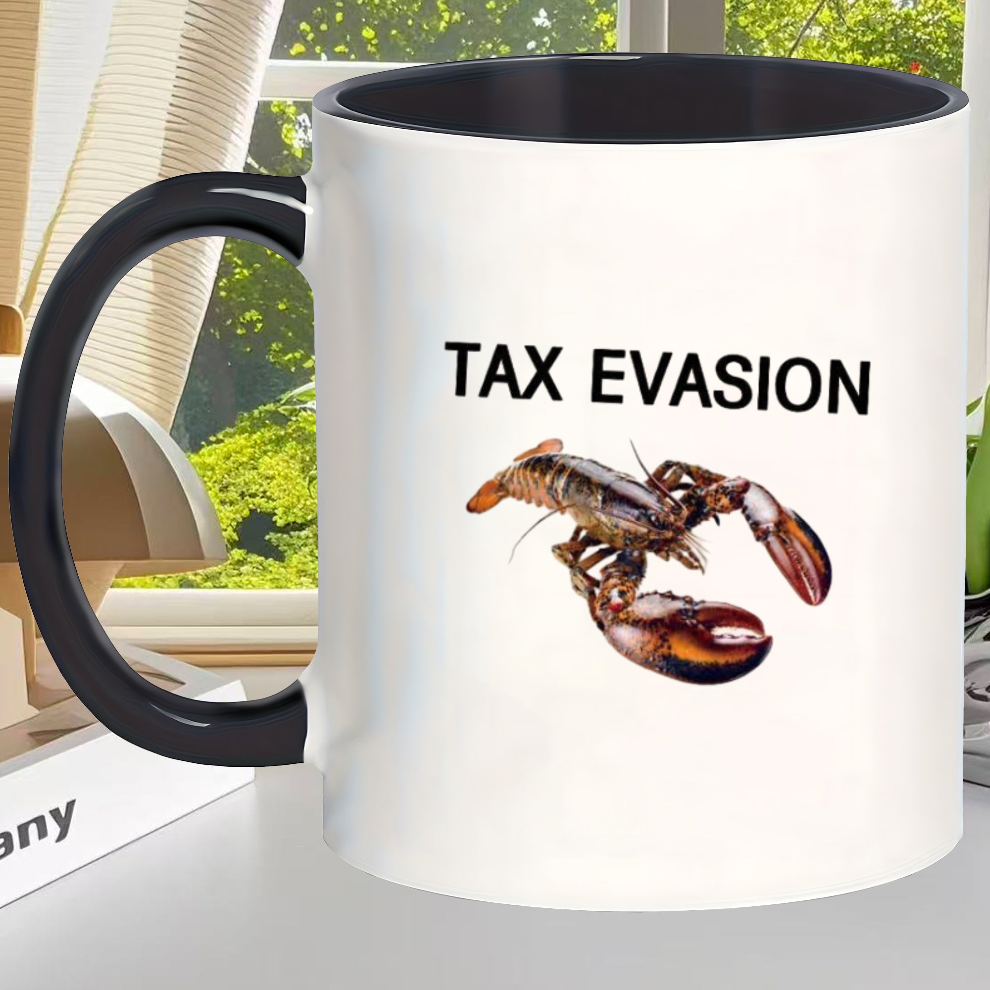 Tailorly Black Accent 11 oz Mug - lobster print