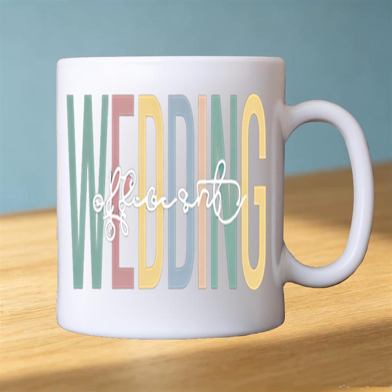 Tailorly White Ceramic 11 oz Mug - bohemian style wedding themed design