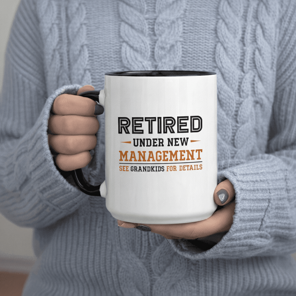 Tailorly Black Accent 11 oz Mug - Retired Under See Grandkids for Details text design