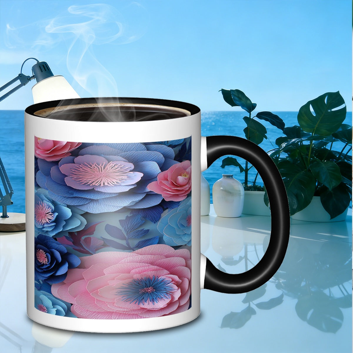 Tailorly Black Accent 11 oz Mug - paper flower arrangement