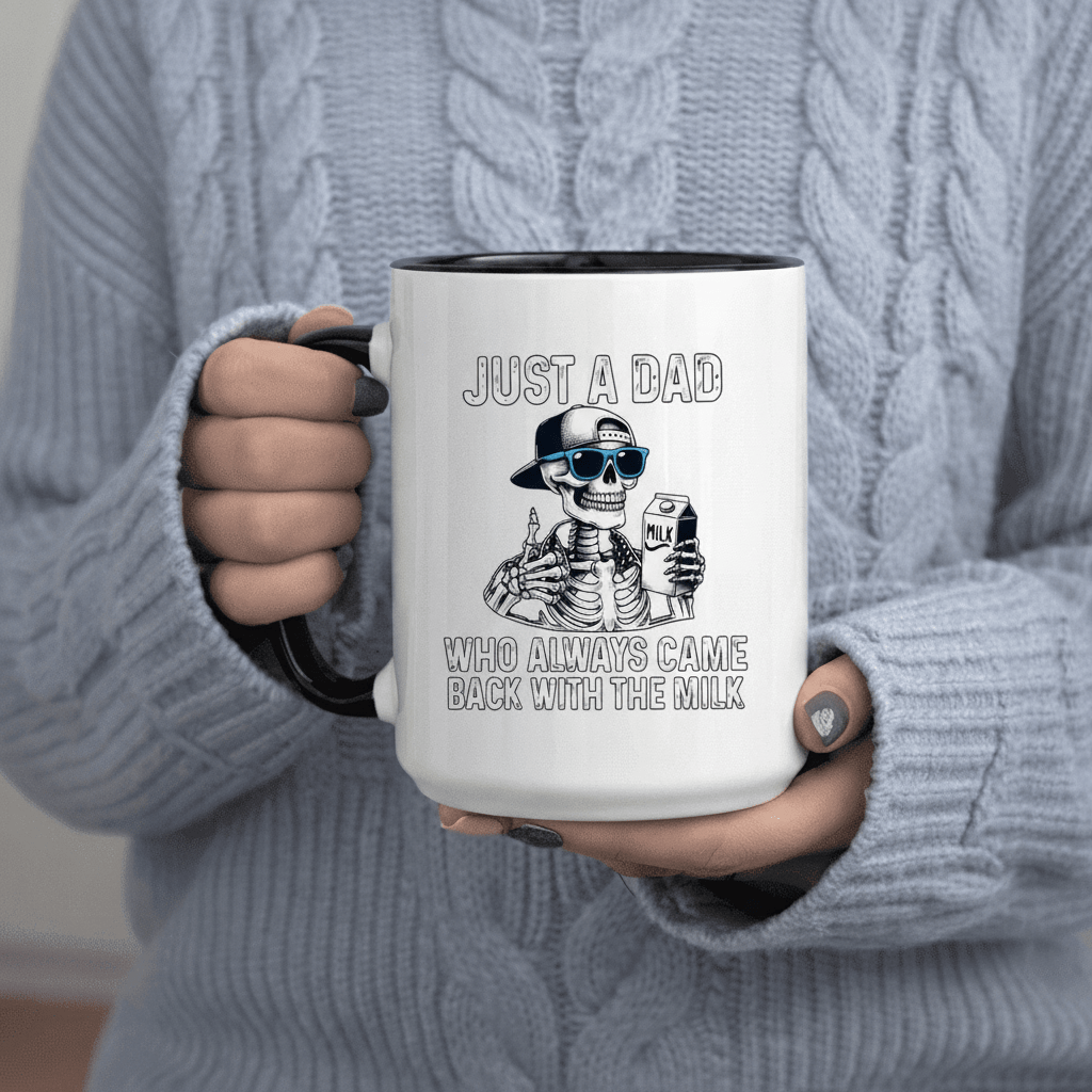 Tailorly Black Accent 11 oz Mug - Just a Dad Who