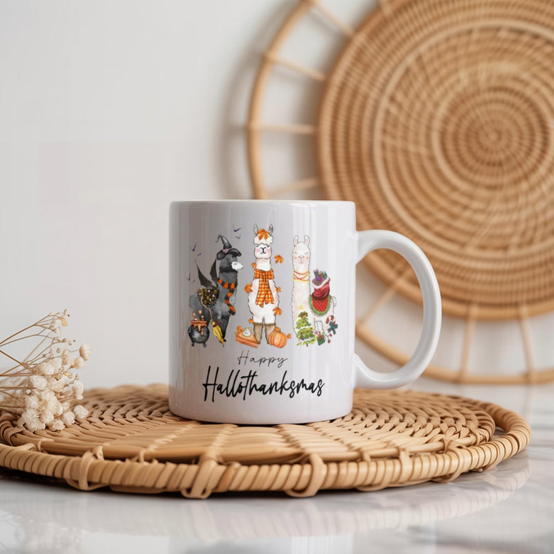 Tailorly White Ceramic 11 oz Mug - whimsical holiday