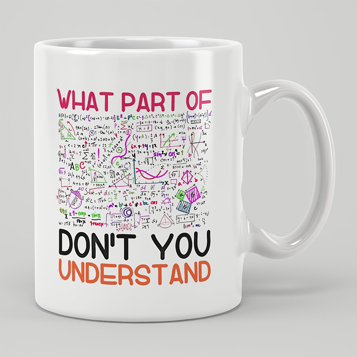 Tailorly White Ceramic 11 oz Mug - humorous math teacher illustration