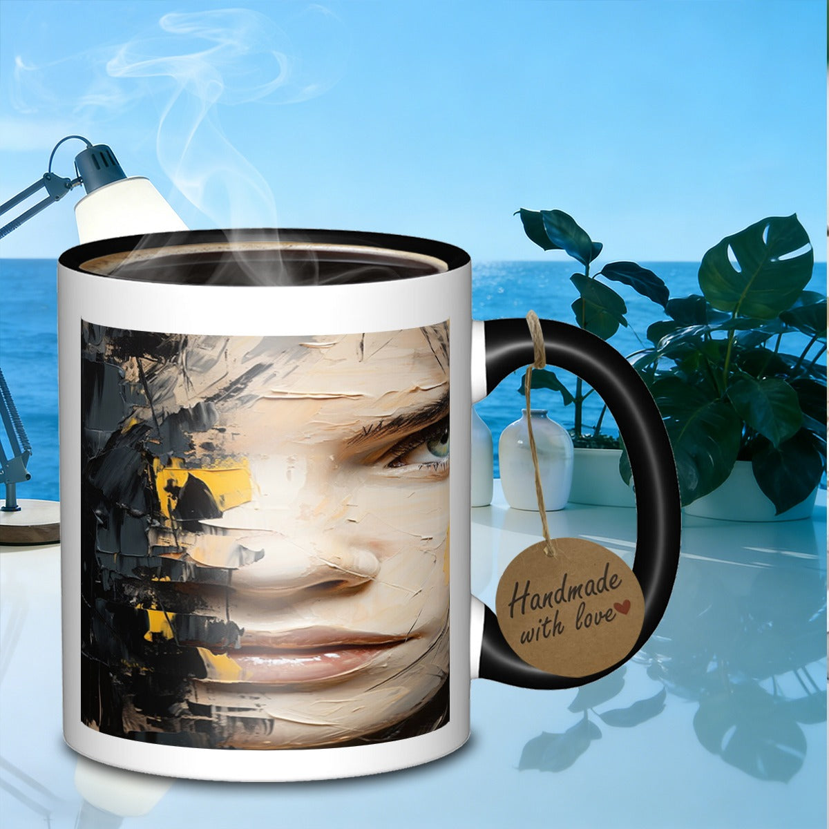Tailorly Black Accent 11 oz Mug - portrait painting