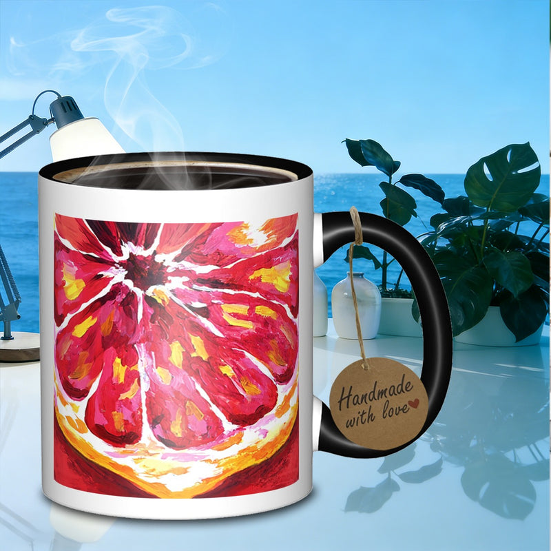 Tailorly Black Accent 11 oz Mug - fruit slicecalm tea mug galaxy tumbler suitable for daily work outdoor trips travel and used as a