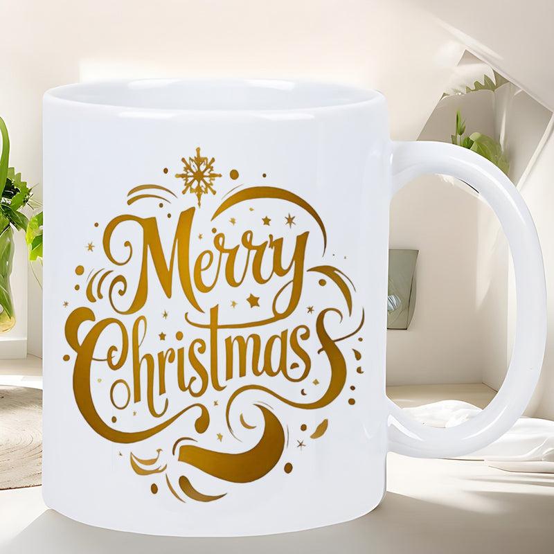 Tailorly White Ceramic 11 oz Mug - merry christmas design