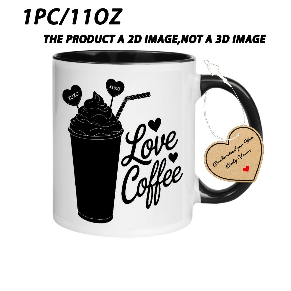 Tailorly Black Accent 11 oz Mug - 1 Coffee Mug with Rim & Lip Contact - 11oz Ceramic Cup Suitable for Restaurants Cafes Use - Elegant Lip-Friendly