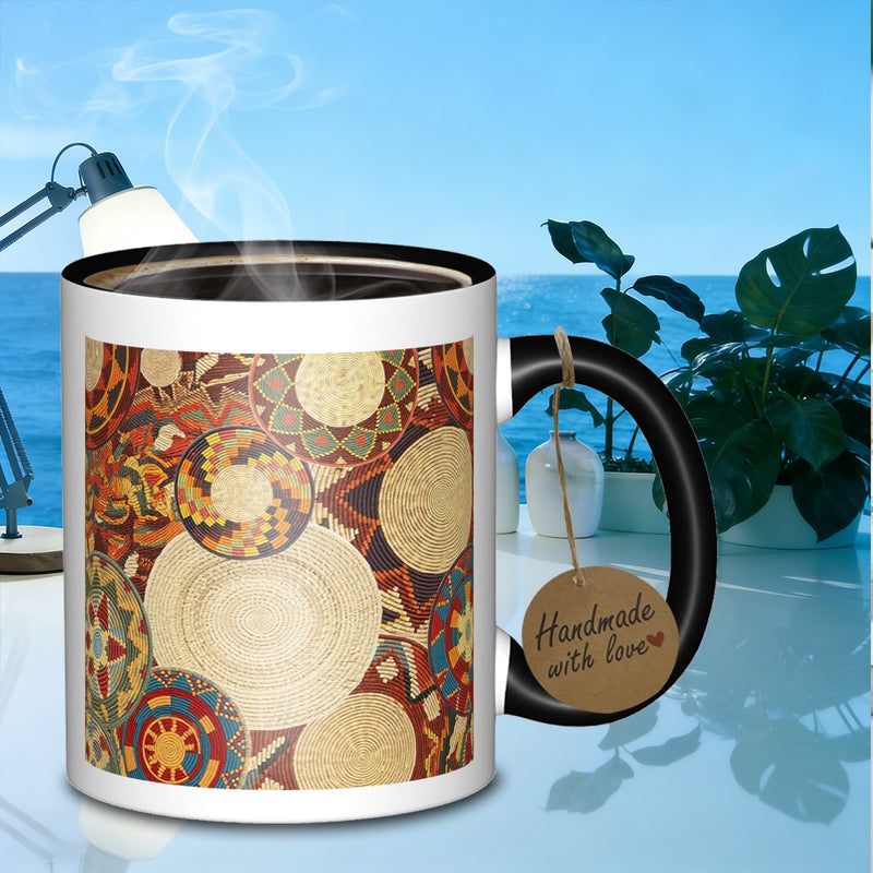 Tailorly Black Accent 11 oz Mug - woven pattern