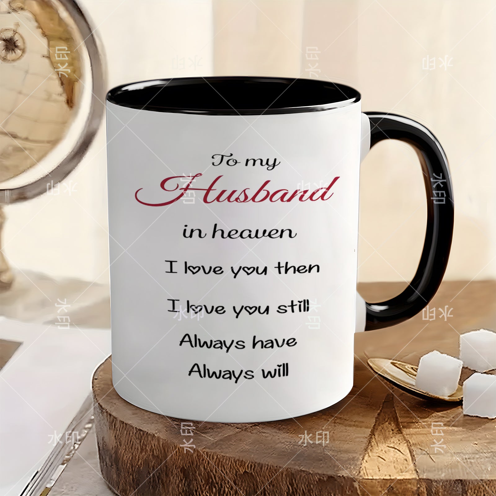 Tailorly Black Accent 11 oz Mug - message a memorial gift