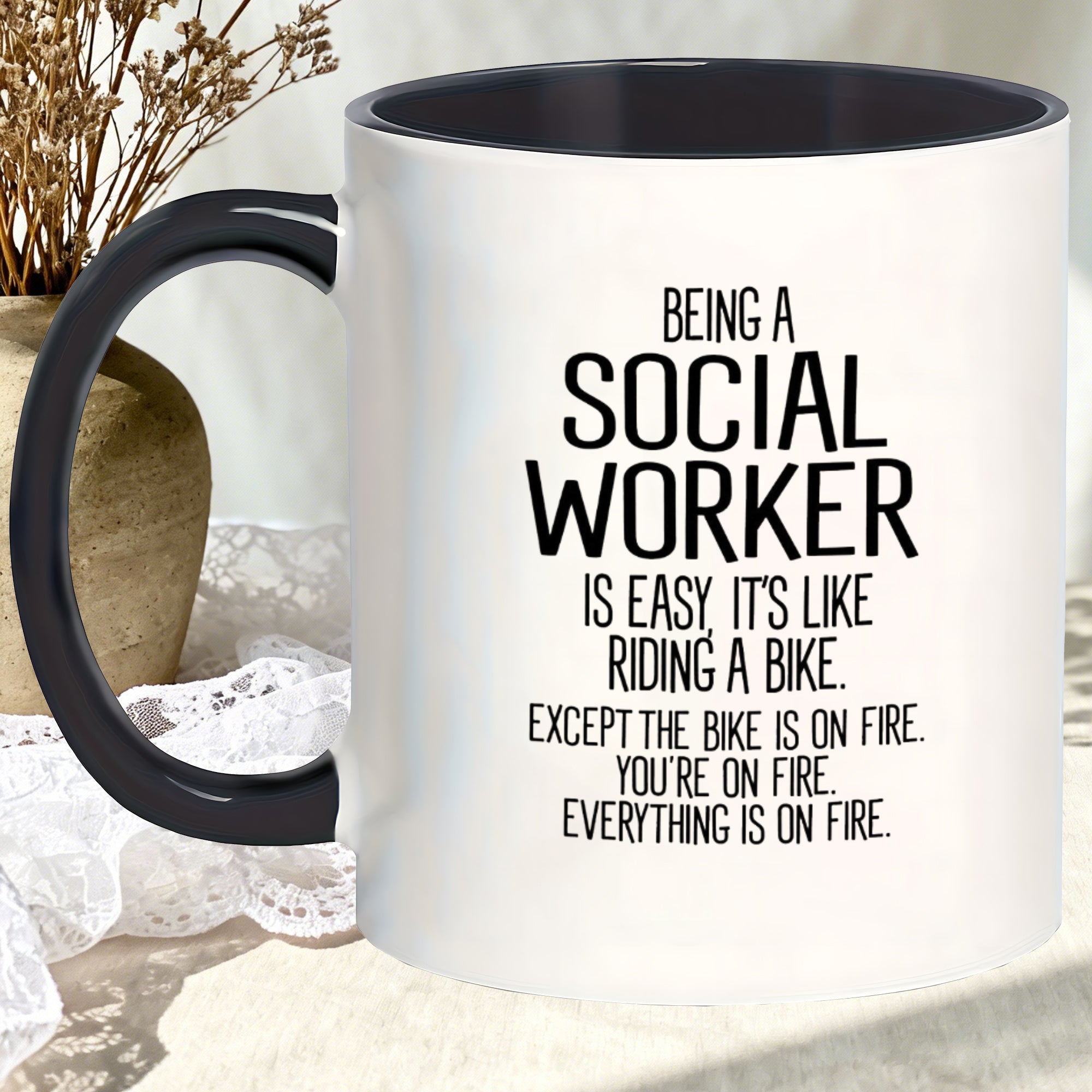 Tailorly Black Accent 11 oz Mug - chic and glazed mugs for ideal gifts for social workers suitable for office family or parties_19af9d05dbba4239a27781fd7e18de0f