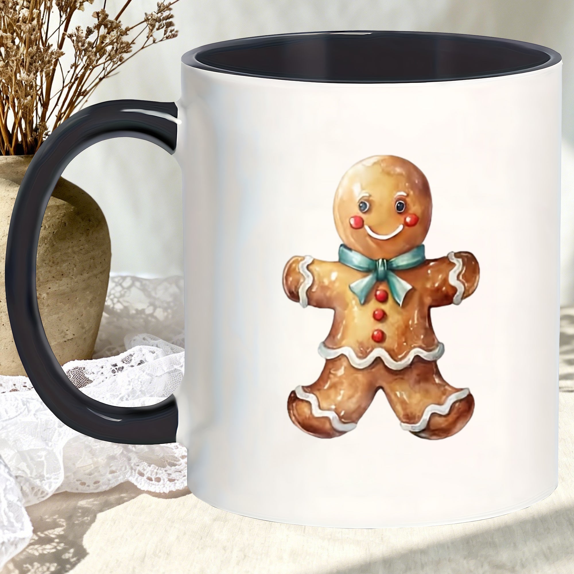 Tailorly Black Accent 11 oz Mug - gingerbread