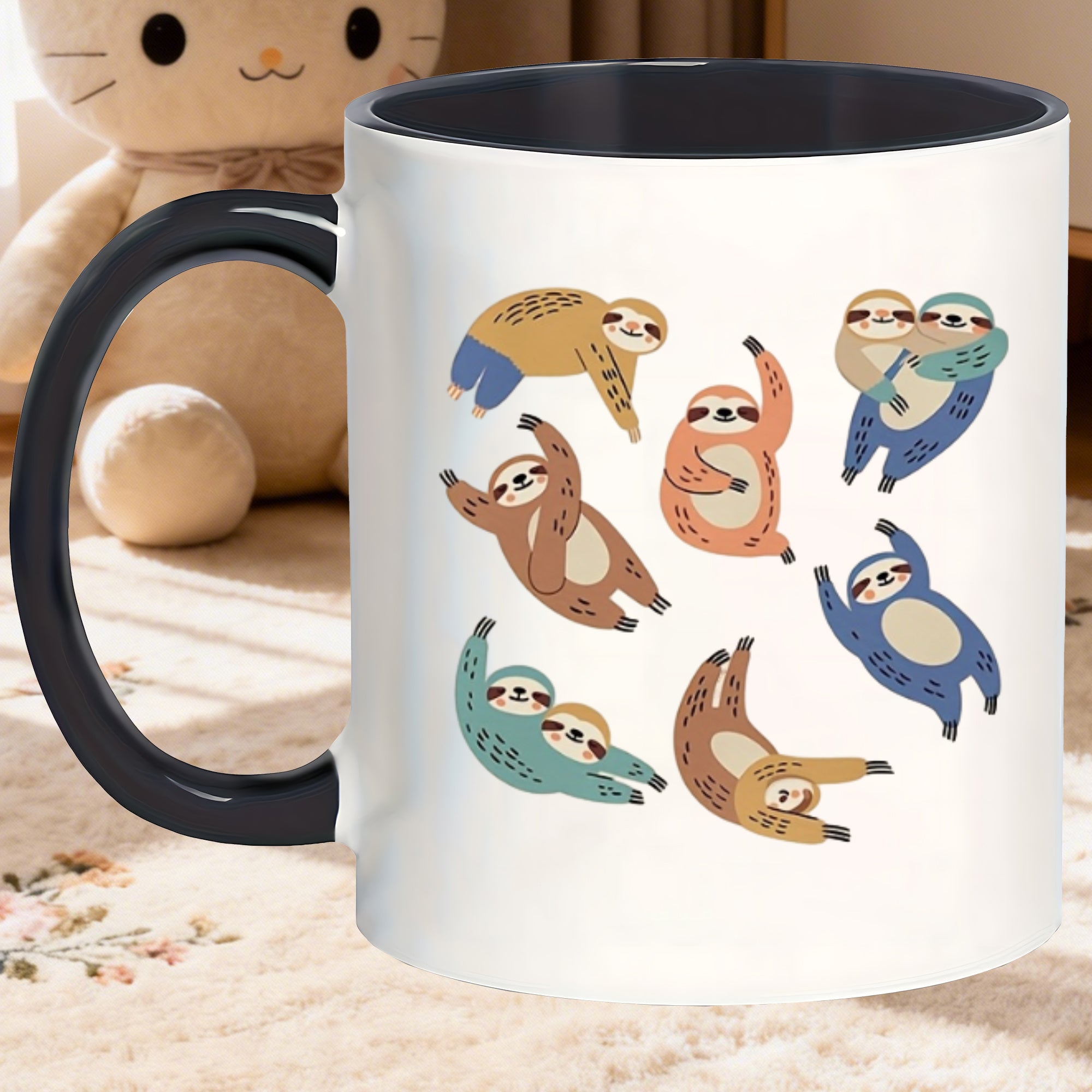 Tailorly Black Accent 11 oz Mug - cute animal print