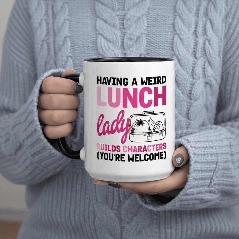 Tailorly Black Accent 11 oz Mug - Having a Weird Builds Characters