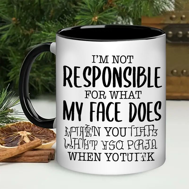 Tailorly Black Accent 11 oz Mug - 1pc thoughtful present for couples11oz funny sarcastic coffee mug not for novelty cup dual sided humor ceramic