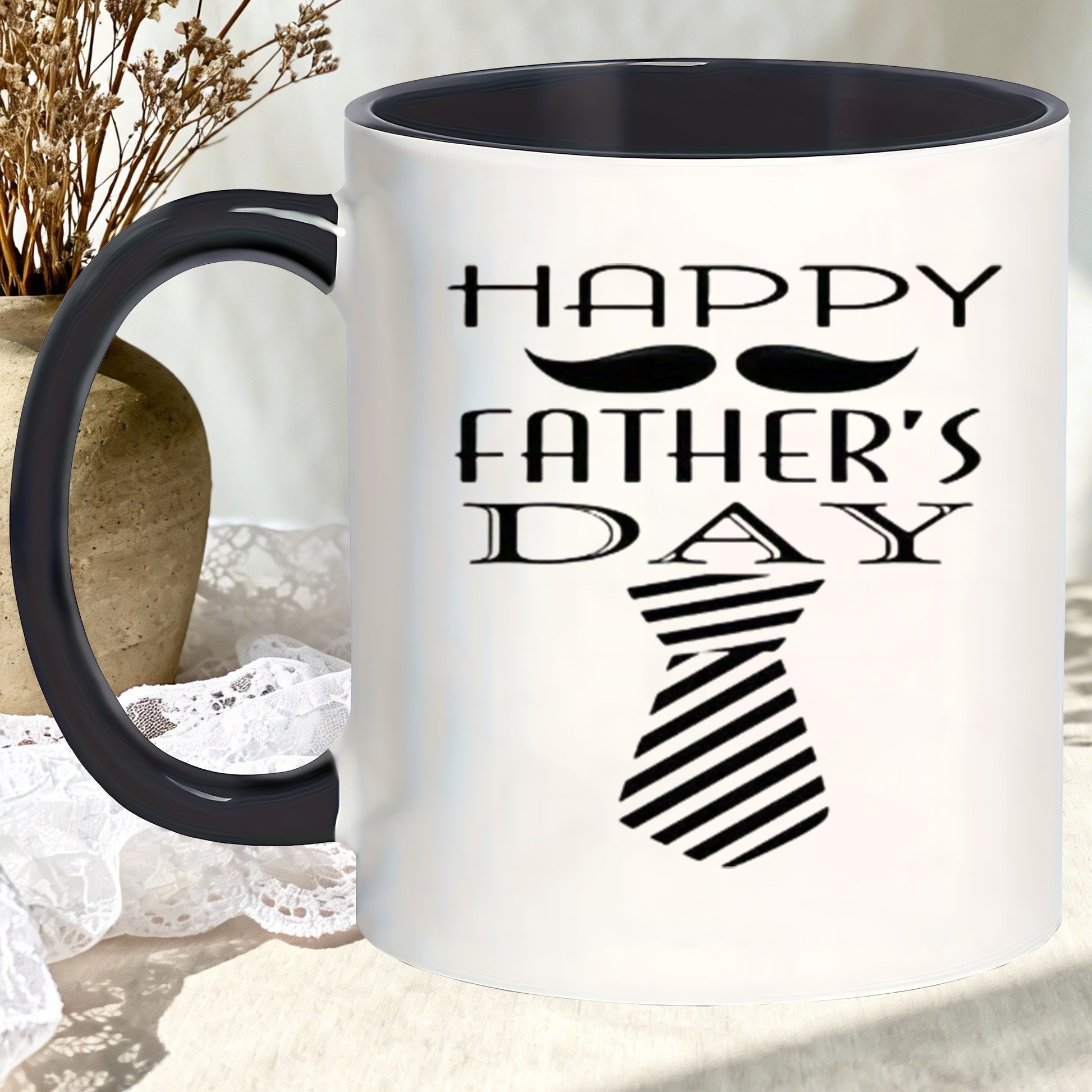 Tailorly Black Accent 11 oz Mug - dad mugs that are insulated and reusable making them a great present for fathers husbands or _ab927a4e84e249ee83d47eb54248e0f3
