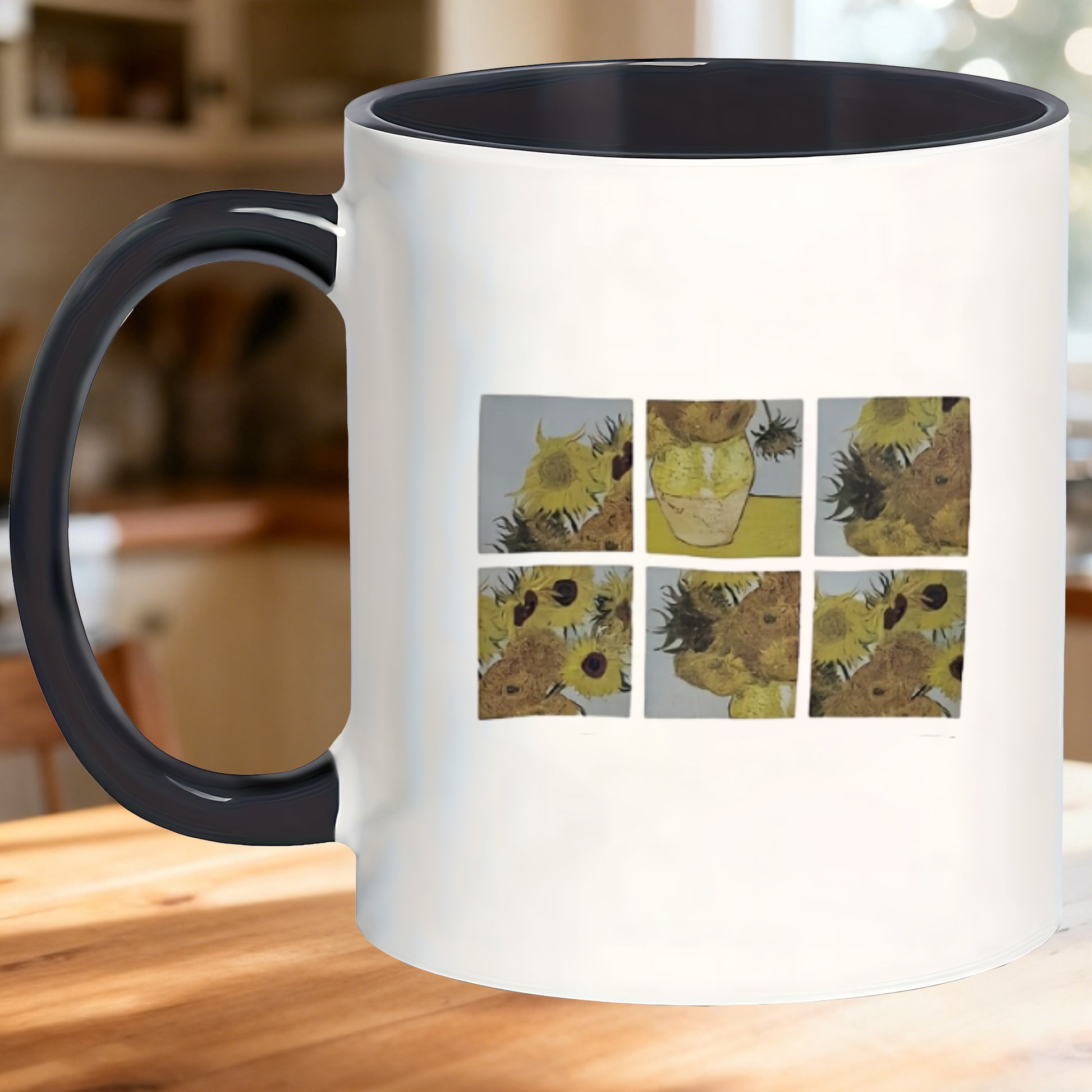 Tailorly Black Accent 11 oz Mug - sunflowers