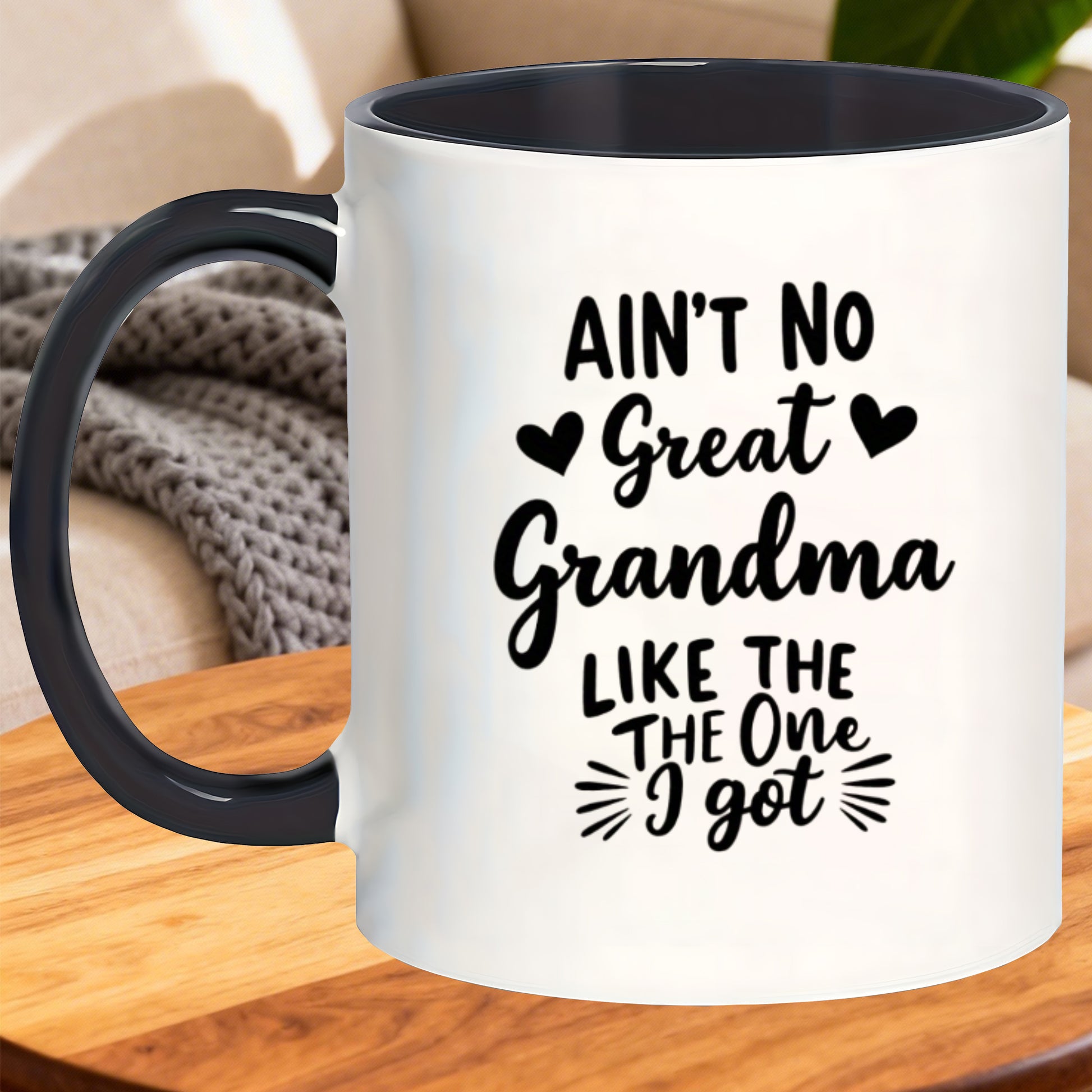 Tailorly Black Accent 11 oz Mug - versatile cold hot drink mug ceramic round reusable hand wash only fits festival drinks hiking tea milk ideal for