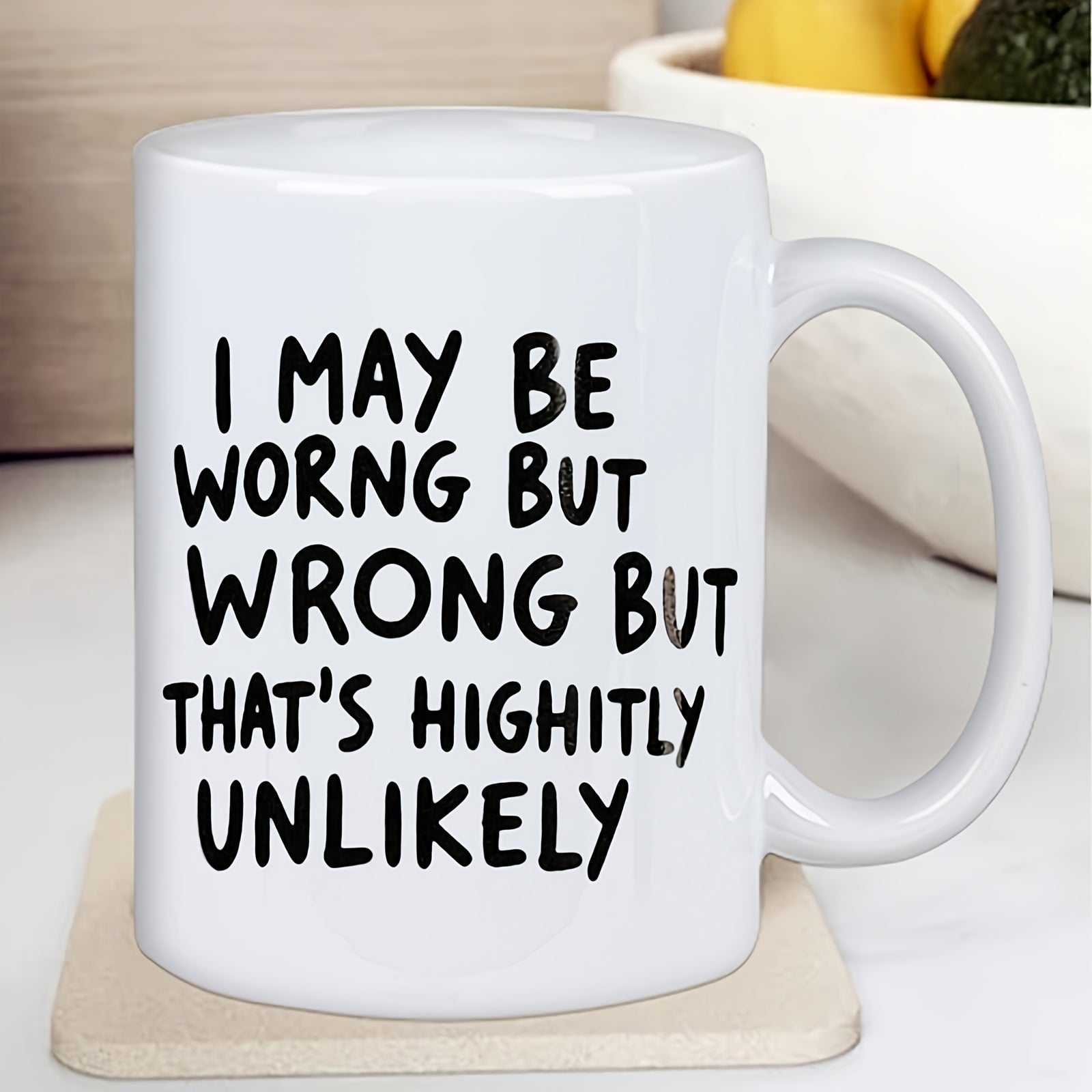 Tailorly White Ceramic 11 oz Mug - a stylish and ceramic mug with a printed design ideal for use at the office home or during golf events hand wash