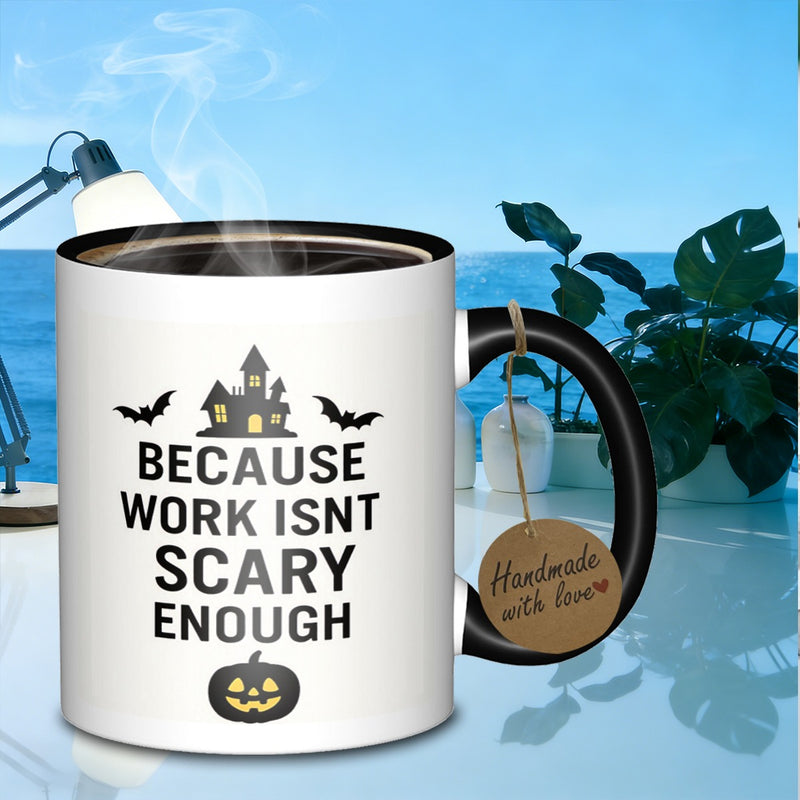 Tailorly Black Accent 11 oz Mug - a spooky halloween themed design
