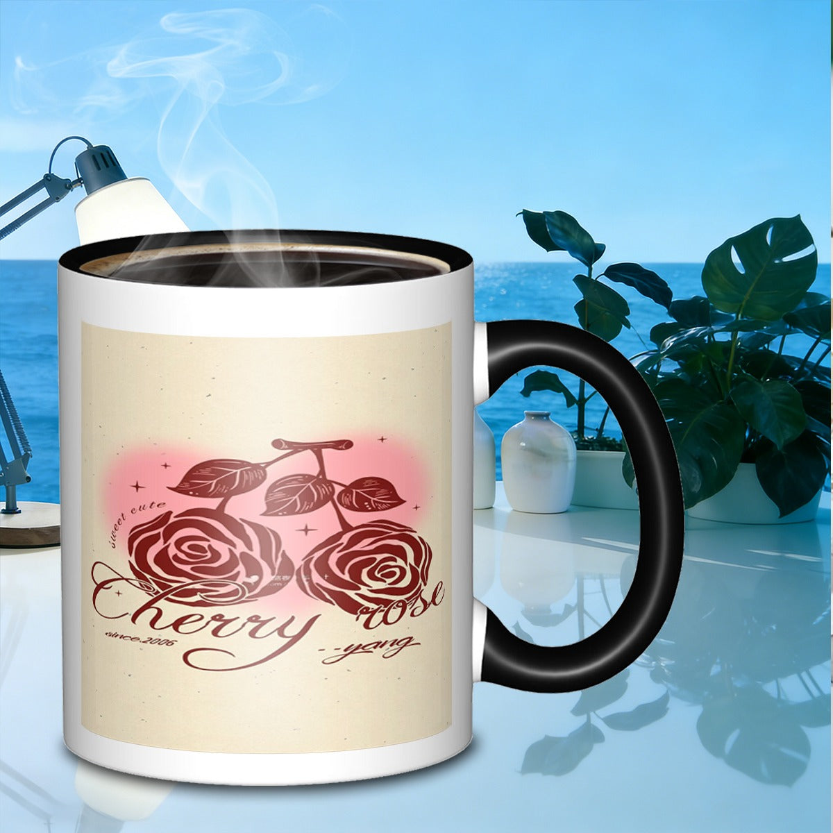 Tailorly Black Accent 11 oz Mug - script vintage stylestrong mug galaxy coffee mug suitable for daily work outdoor picnics and other occasions used