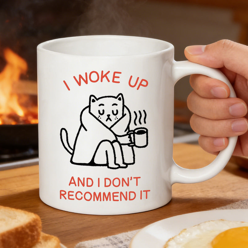 Tailorly White Ceramic 11 oz Mug - funny text "i up and i dont"
