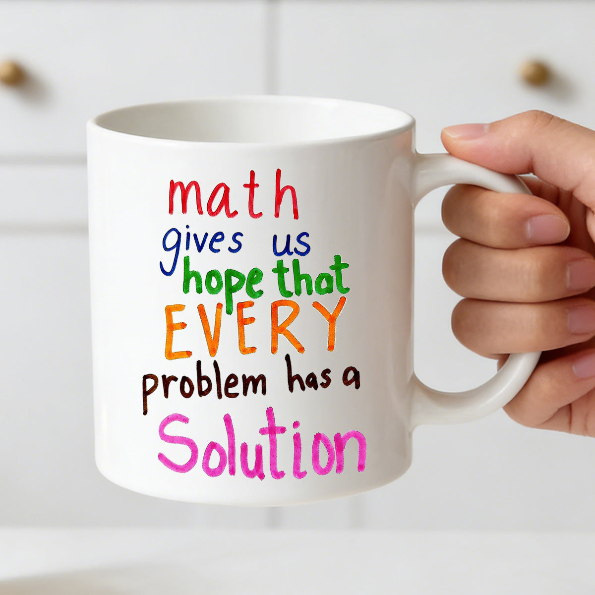 Tailorly White Ceramic 11 oz Mug - math problem text colorful math design