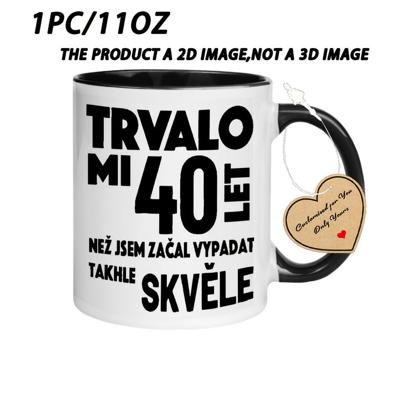 Tailorly Black Accent 11 oz Mug - 40-Year-Themed text