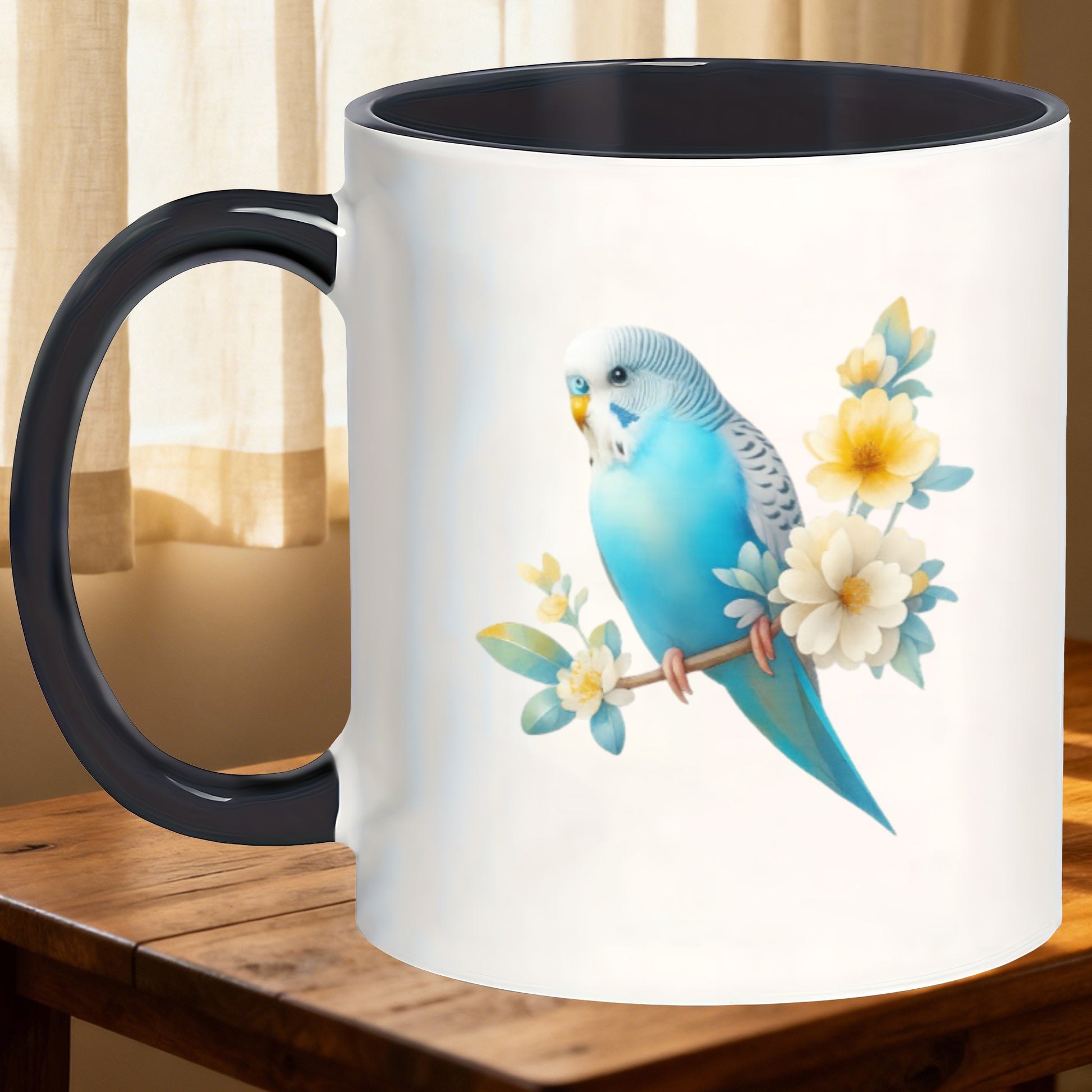 Tailorly Black Accent 11 oz Mug - blue branch