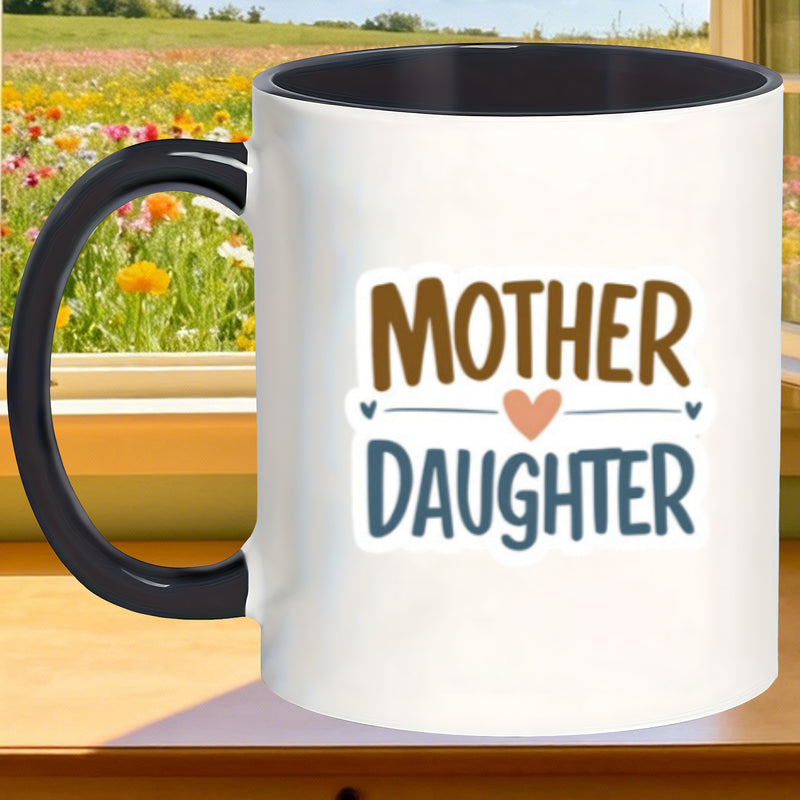 Tailorly Black Accent 11 oz Mug - bohemian painted shatterproof daughter love heart shakes backyard lemonade bedtime chamomile