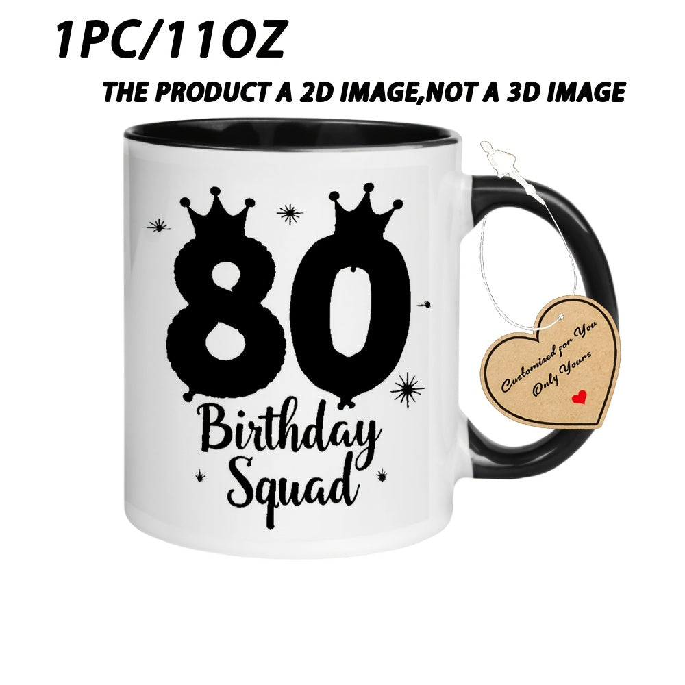 Tailorly Black Accent 11 oz Mug - 1pc 80 Mug 11Oz Ceramic Coffee Cups for Restaurant And Business Water Cups Drinkware Birthday Gifts Gifts