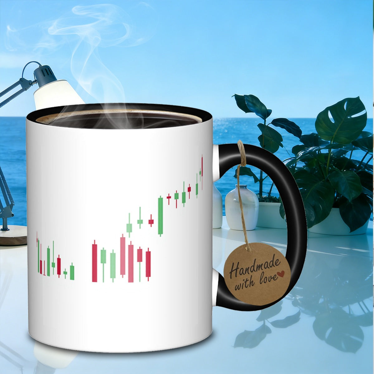 Tailorly Black Accent 11 oz Mug - stock market chart