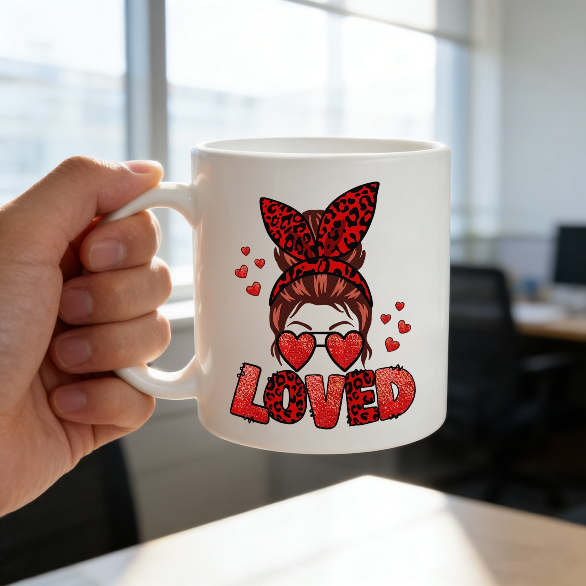 Tailorly White Ceramic 11 oz Mug - cute cup gift for her valentines day