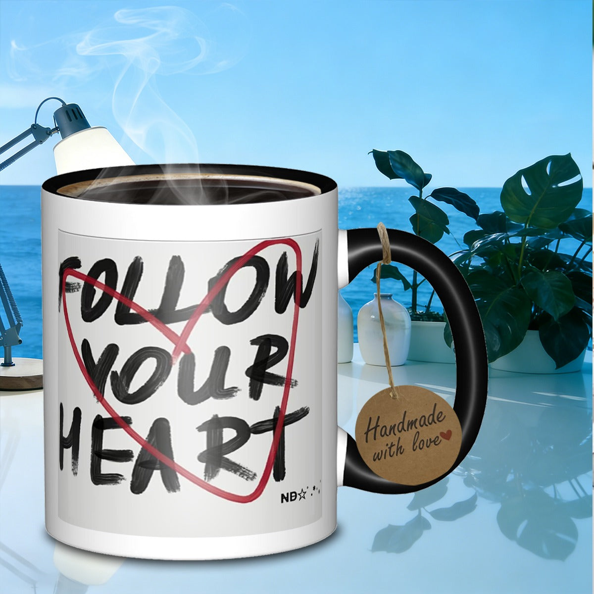 Tailorly Black Accent 11 oz Mug - heart