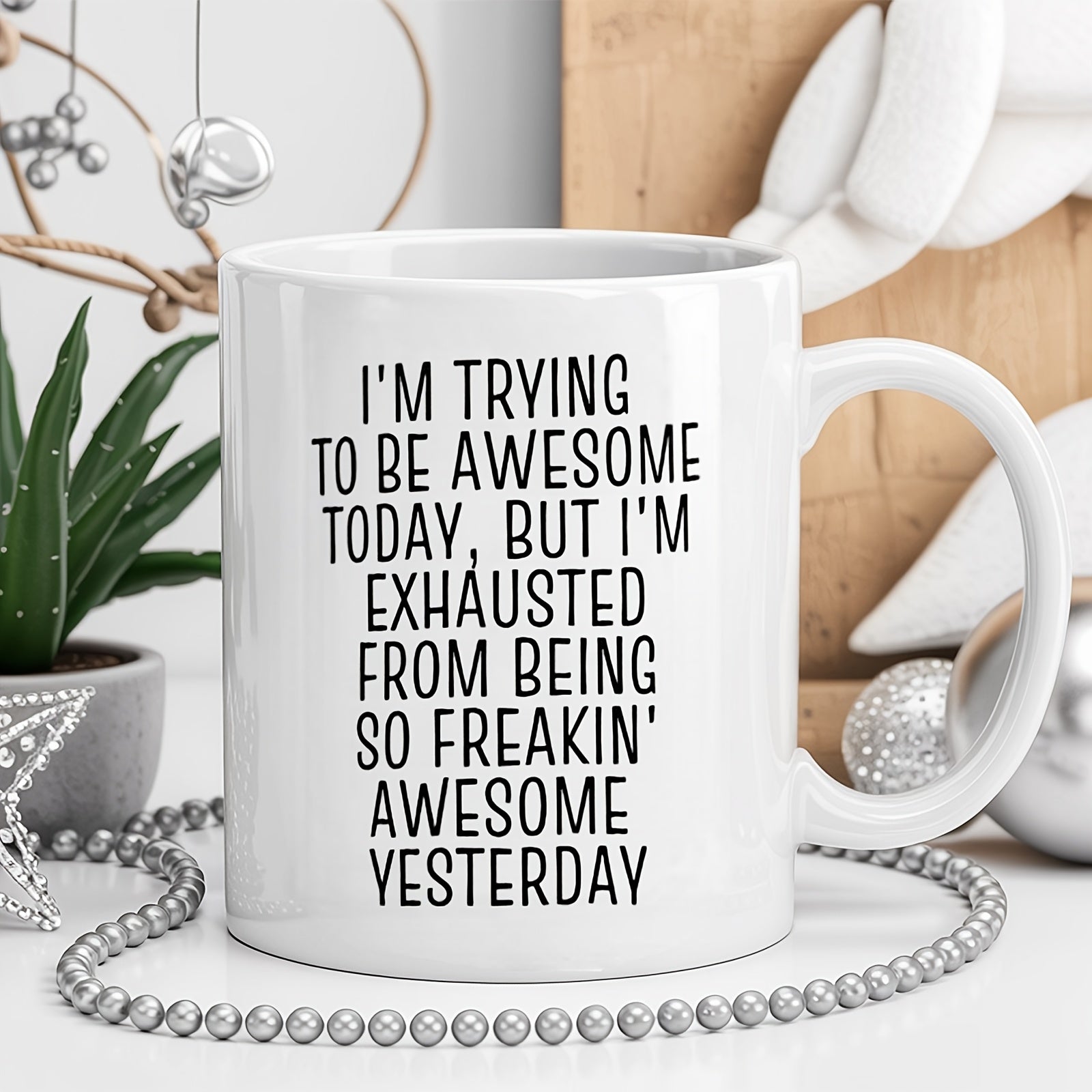 Tailorly White Ceramic 11 oz Mug - 1pc golfers birthdays christmas secret christmas gifts 11ozbold stylish ceramic printed novelty mug dishwasher safe