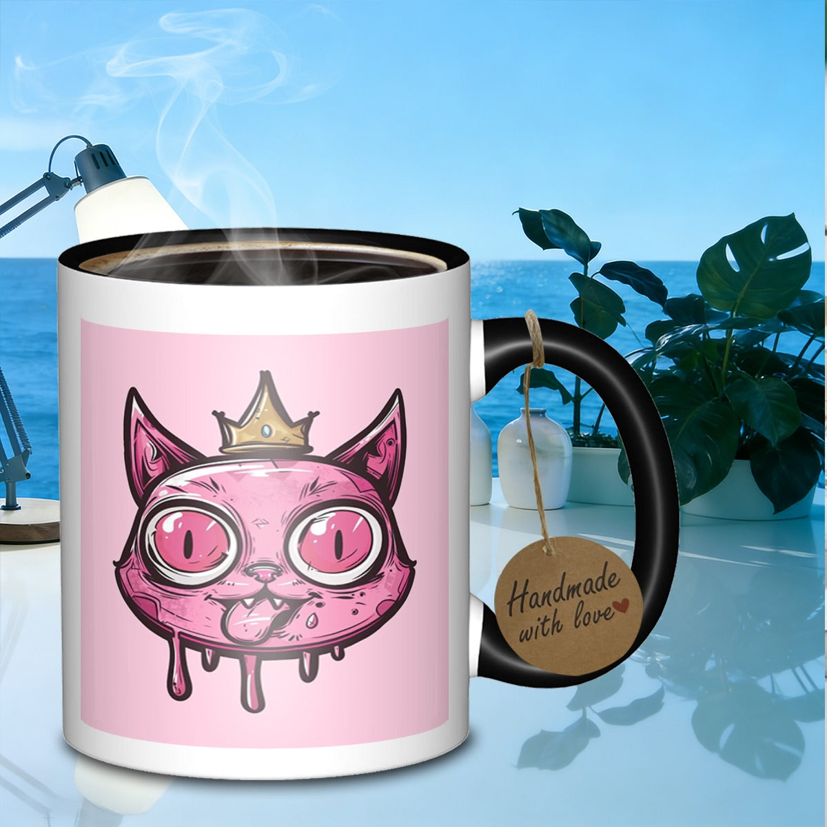 Tailorly Black Accent 11 oz Mug - pink royal ceramic mug suitable for office and used as a gift_edf583da58284336b4cd6140bfff4784