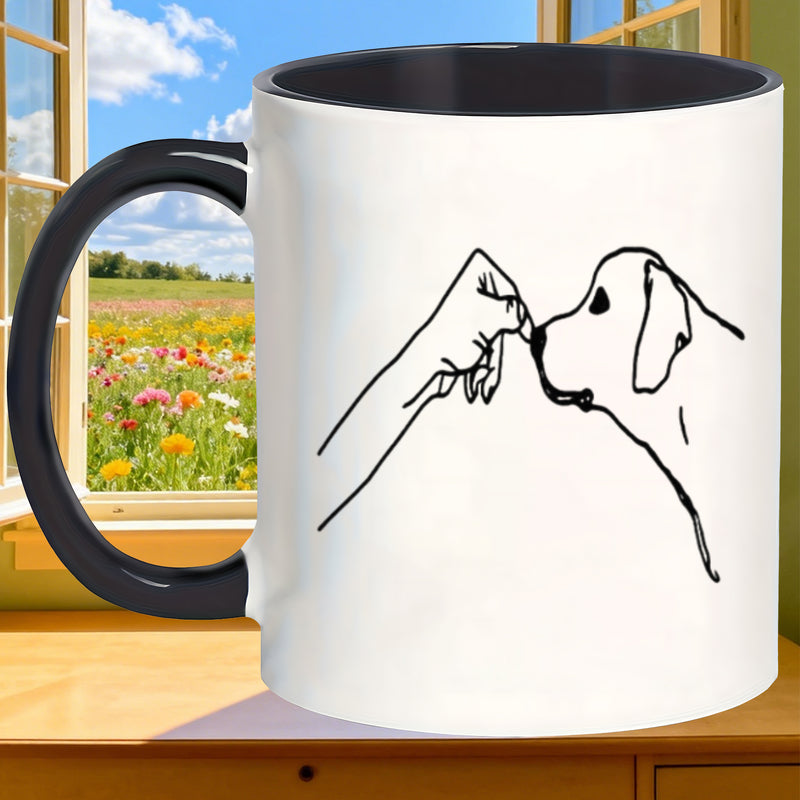 Tailorly Black Accent 11 oz Mug - coffee bar accessories cozy walled insulated human dog interactiondesign print 1 mugs christmas decorations travel