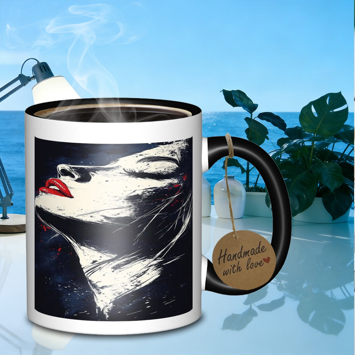 Tailorly Black Accent 11 oz Mug - woman portrait