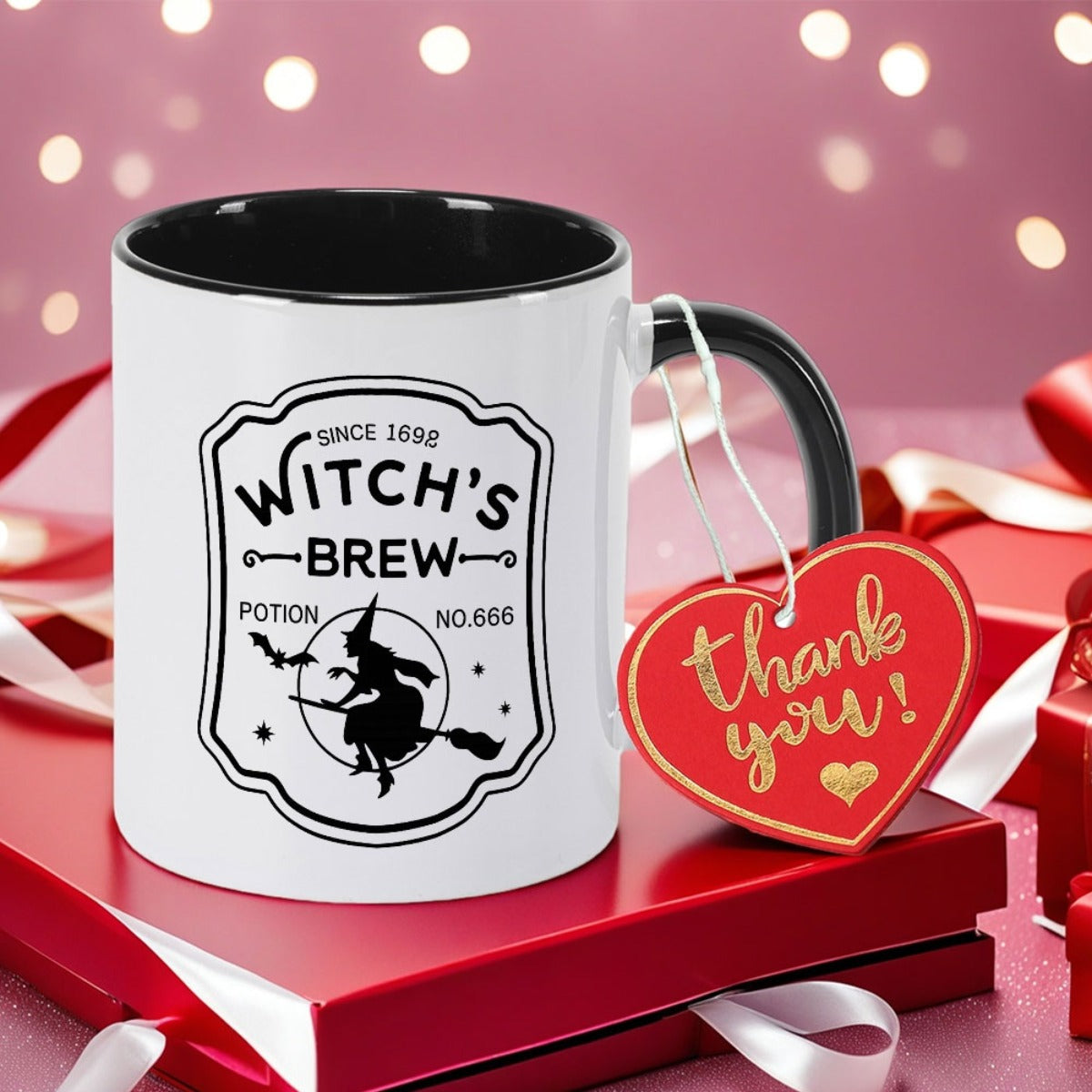Tailorly Black Accent 11 oz Mug - witch's potion