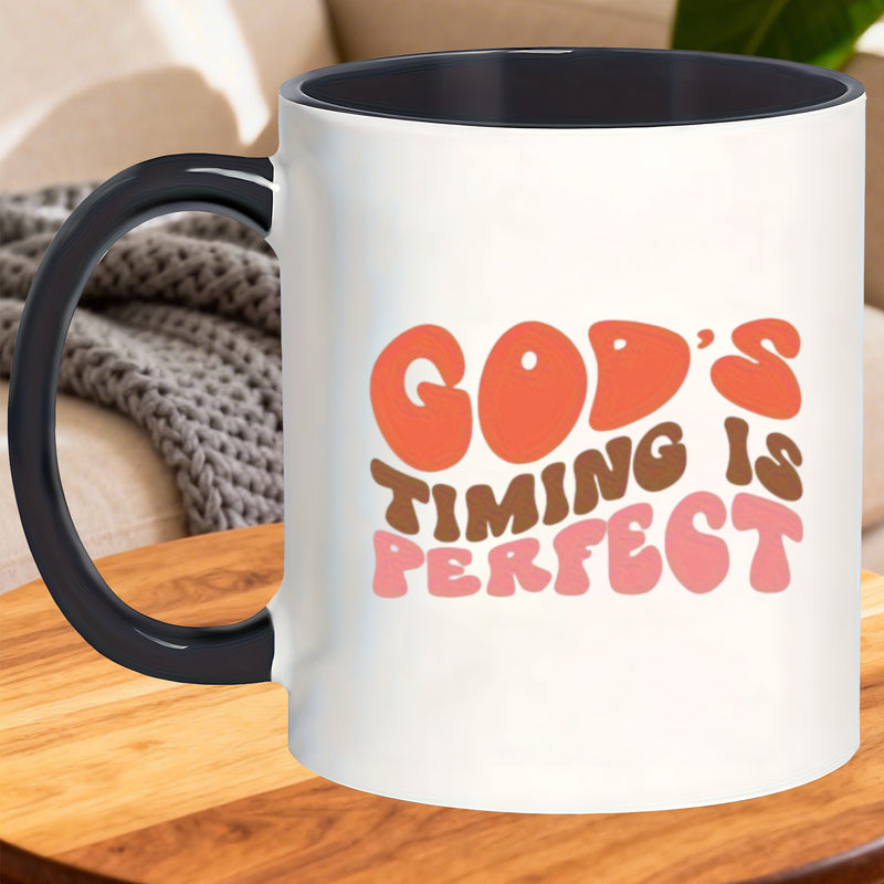 Tailorly Black Accent 11 oz Mug - crackle glaze coffee gods timing is tailored to hike soups campsite cider beach iced coffee_3746131ff9514a858e8ce44ba93fdeea