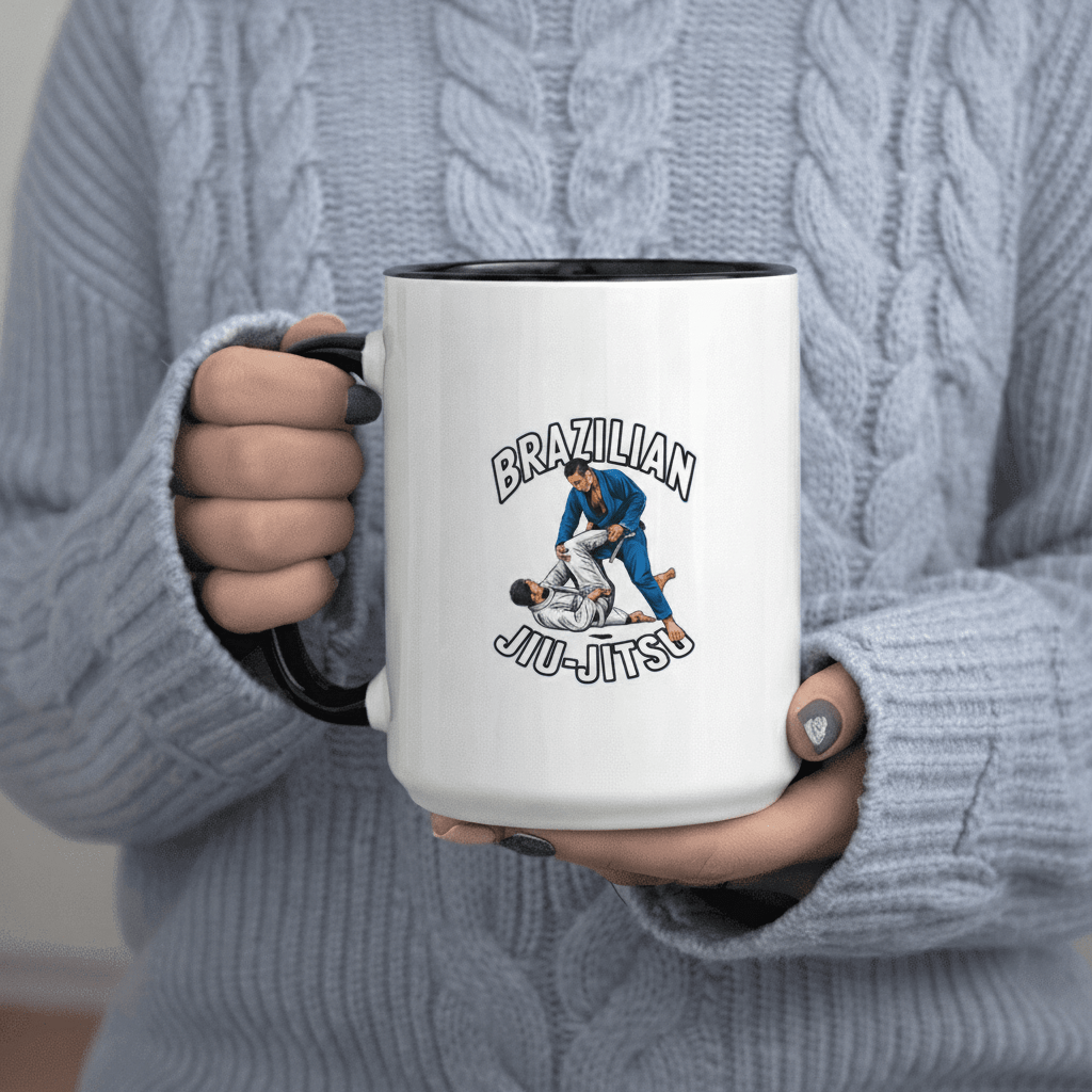 Tailorly Black Accent 11 oz Mug - Grappling Martial Arts text