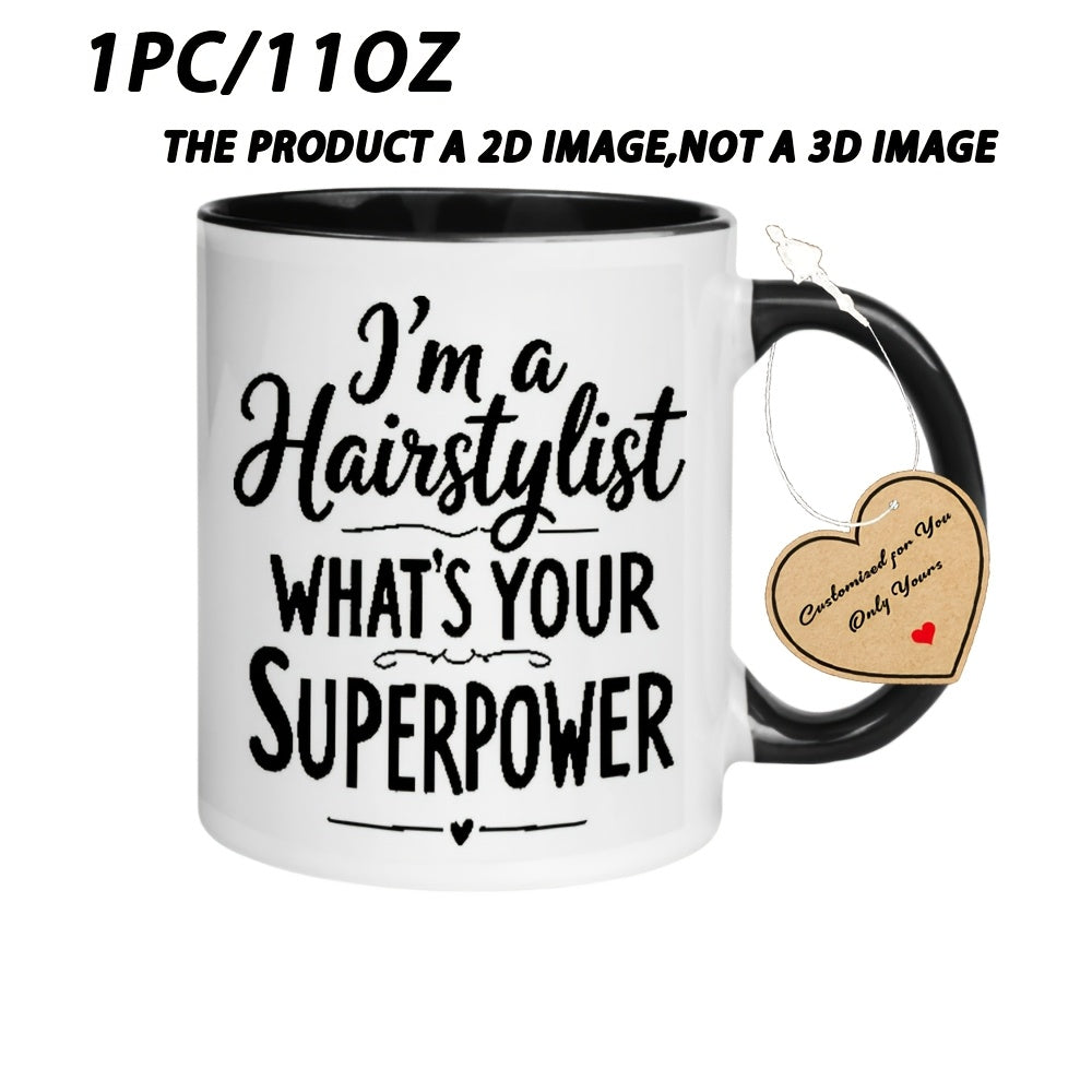 Tailorly Black Accent 11 oz Mug - 1pc Hairstylist Mug for Restaurant And Business 11 Ounce Holiday Gift Birthday Gift Christmas Gift Summer Gift