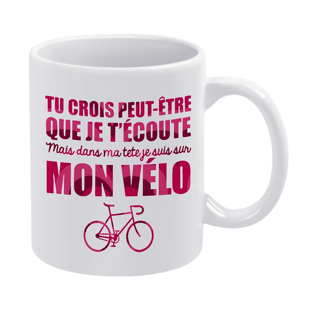 Tailorly White Ceramic 11 oz Mug - golfers birthdays christmas secret christmas gifts v lo bicycle text