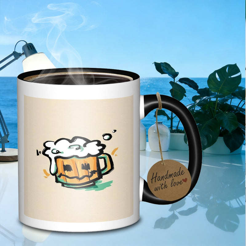 Tailorly Black Accent 11 oz Mug - halloween beer mug ceramic mug suitable for office reusable and break resistant hand wash only_3dc4a96b49404bcb887614cc3fe5aecc