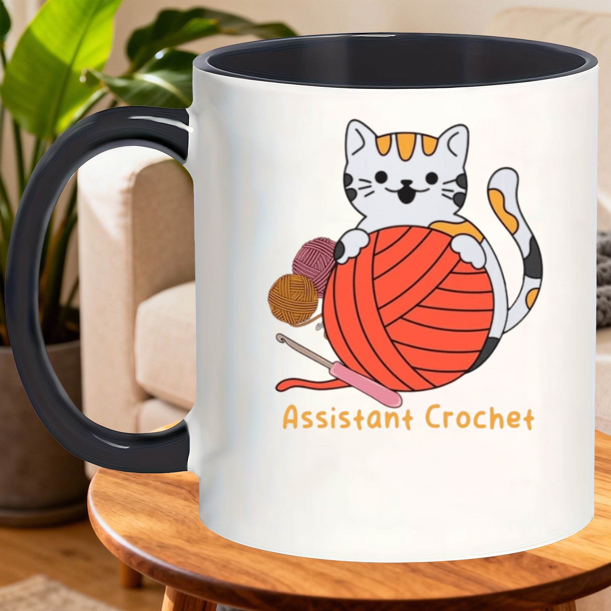 Tailorly Black Accent 11 oz Mug - cute cat