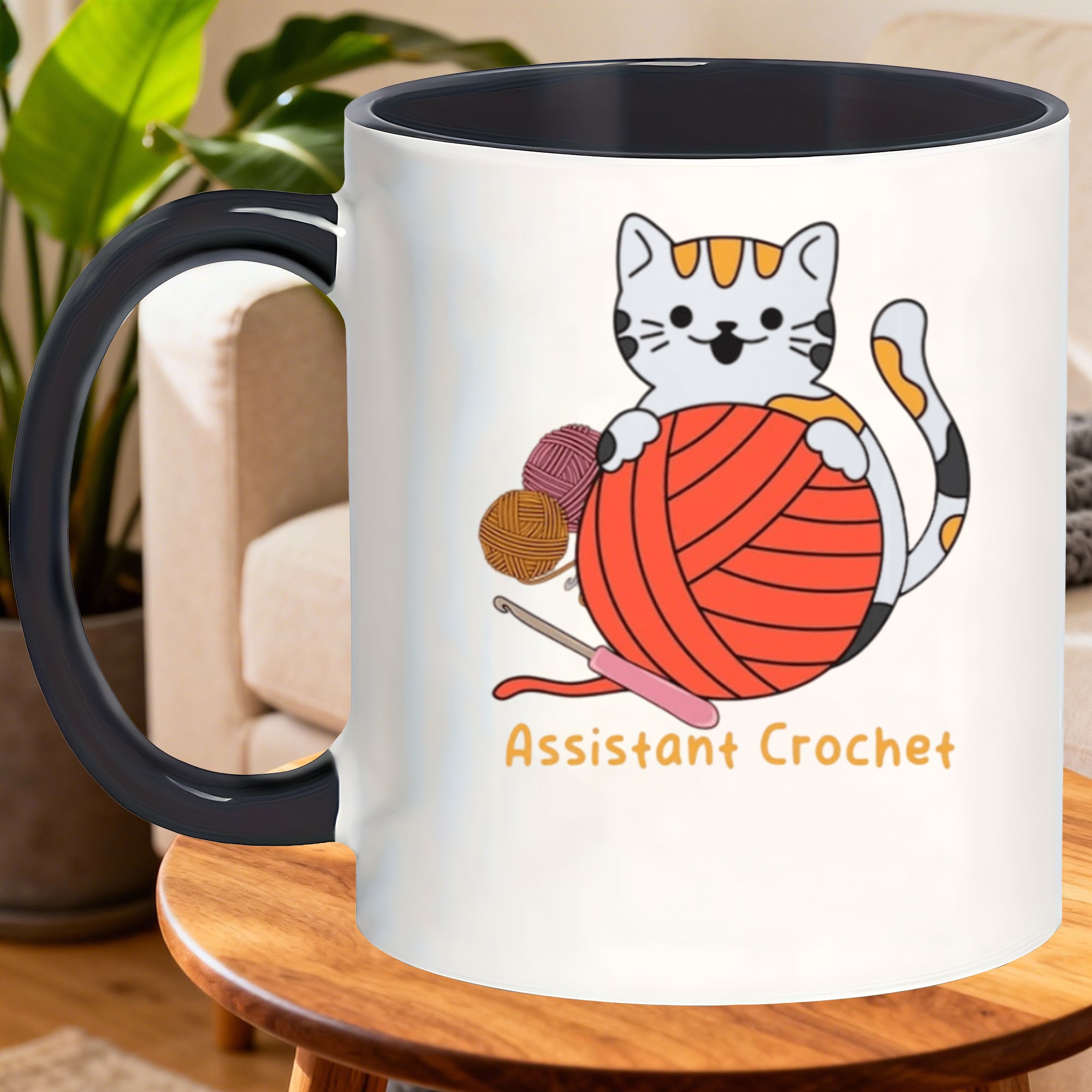 Tailorly Black Accent 11 oz Mug - cute cat