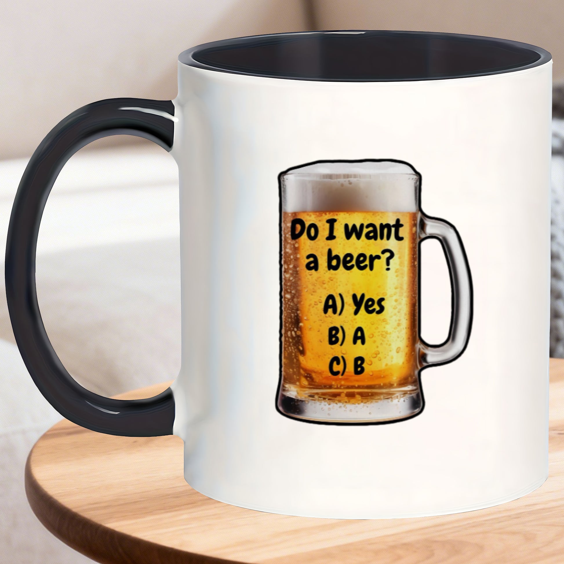 Tailorly Black Accent 11 oz Mug - comfortable insulated mugs with double walls hiking soups cider at the campsite or sipping iced coffee