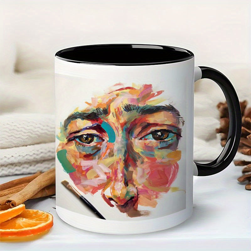 Tailorly Black Accent 11 oz Mug - single 11 ounce ceramic coffee mug featuring design suitable for repeated use making it a perfect gift for the office