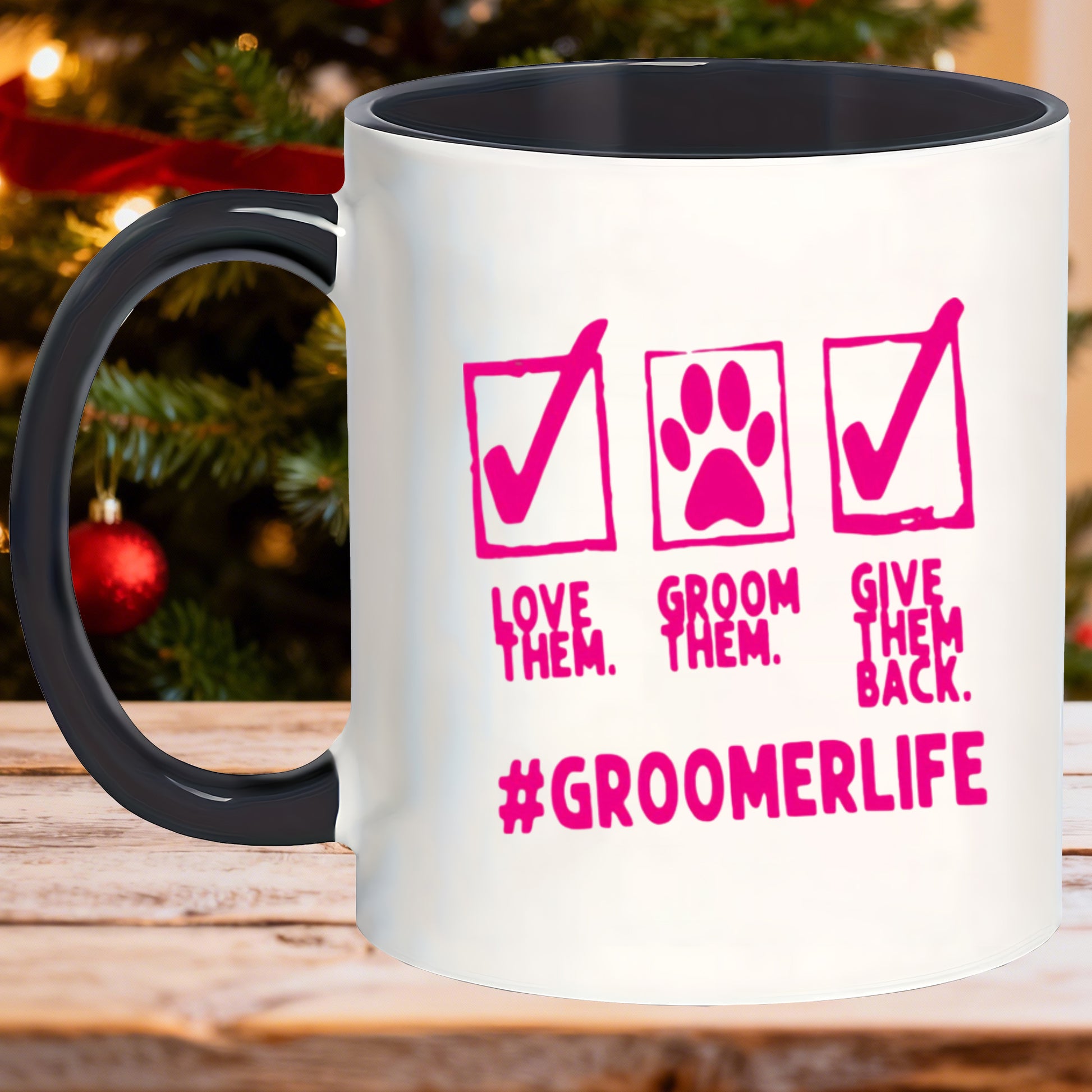 Tailorly Black Accent 11 oz Mug - glazed themed love groom friends colleagues dad mom gifts