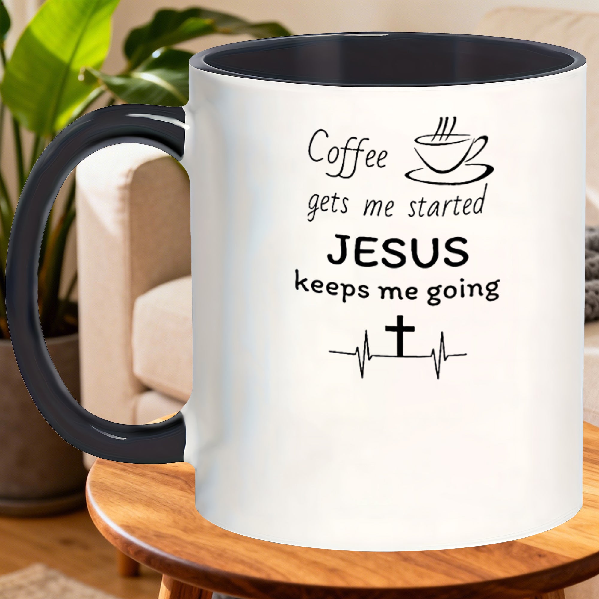 Tailorly Black Accent 11 oz Mug - me going mugs perfect gift for father husband boyfriend