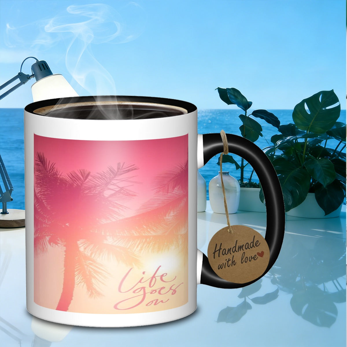 Tailorly Black Accent 11 oz Mug - palm print
